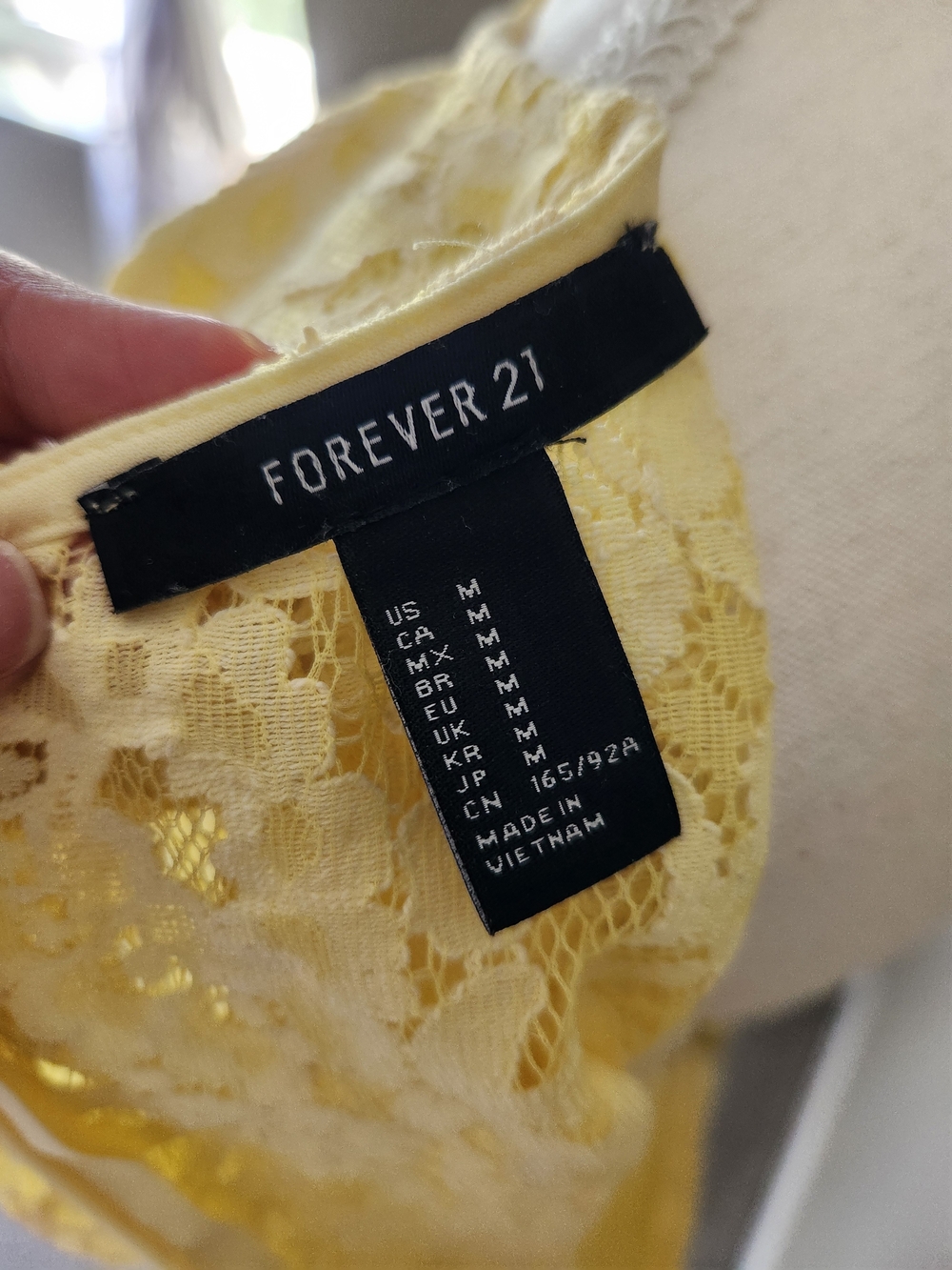 Forever 21 Pale Yellow Lace Long Sleeve Sheath Dress - Picture 5 of 5